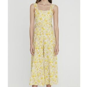 Faithfull the Brand Liv Floral Print Linen Belted Jumpsuit